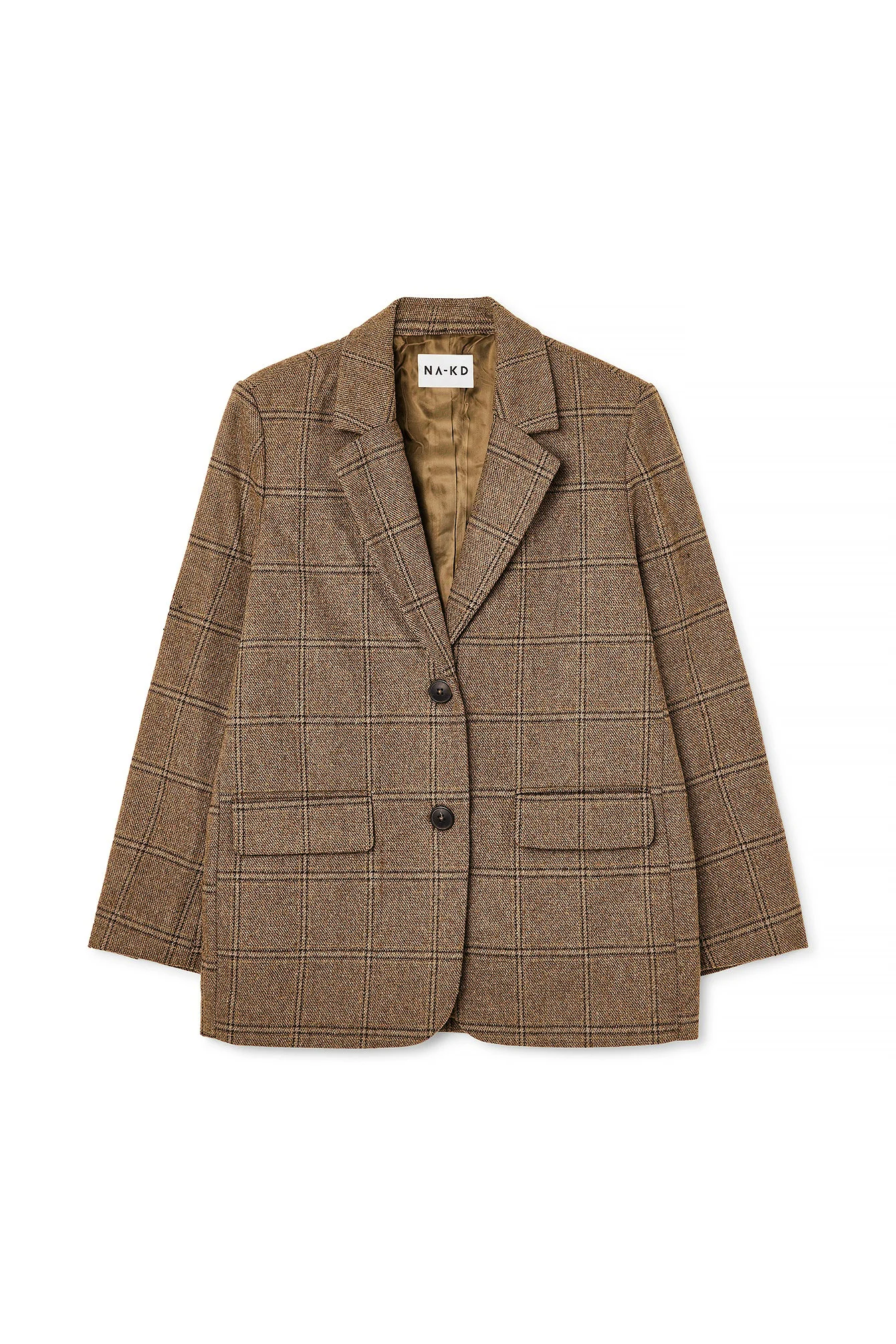 Oversize karierter Blazer aus Wollmischung