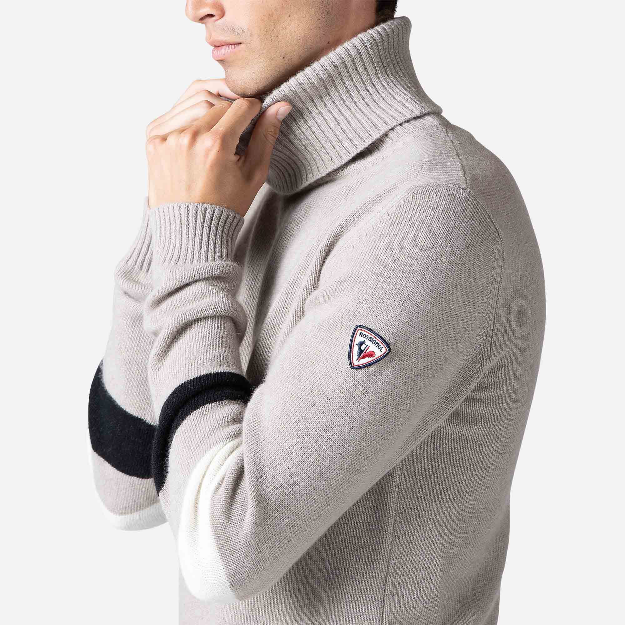 Pull en maille à col roulé Signature homme