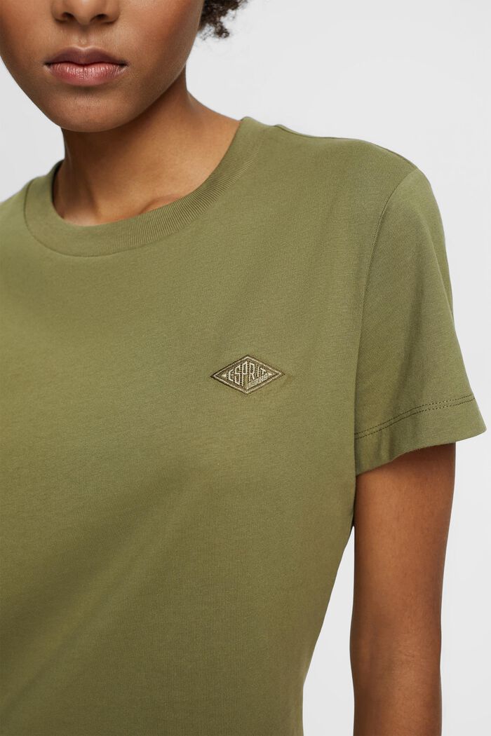 T-Shirt aus Baumwolljersey mit Logostickerei