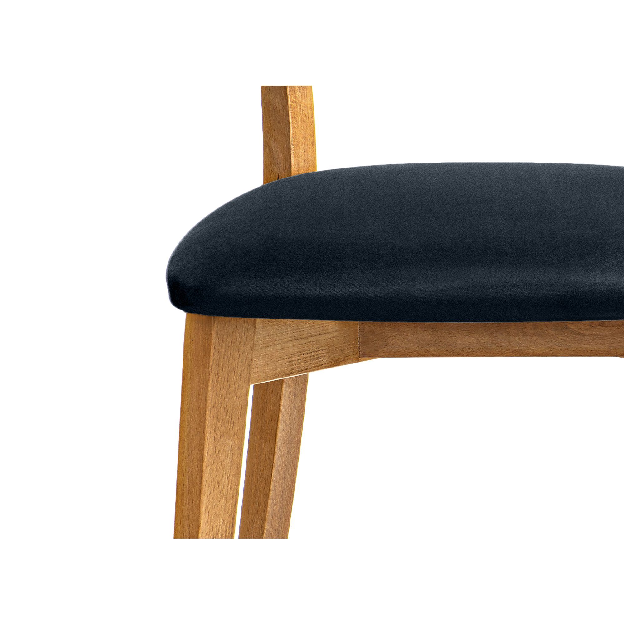 Konsimo Holzstuhl LYCO Küchenstühl Esstischstühl Wohnzimmerstühl Esszimmer Stühl Eiche (Esszimmerstühl, 1 St), Velours-Sitz, Gestell aus Massivholz
