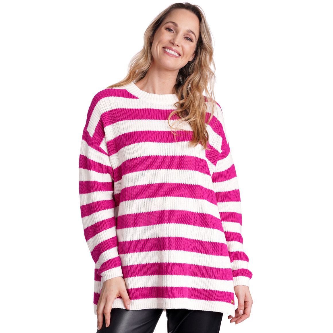 Damen Strickpullover mit Blockstreifen