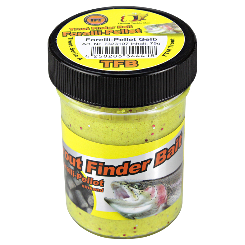FTM Forellenteig Trout Finder sinkend (Forelli-Pellet, Gelb)