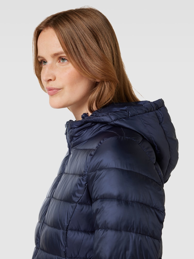 Steppjacke mit Kapuze in marineblau