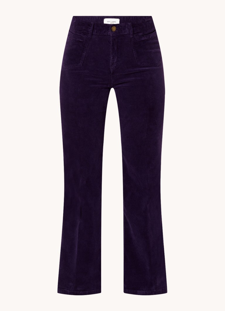 Pantaloni chino a vita alta e gamba svasata in velluto a coste di Gerard Darel Elvy.