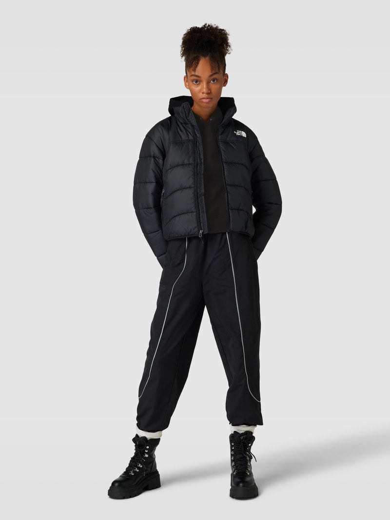 Cropped Hoodie mit Label-Print Modell 'COORDINATES' in schwarz