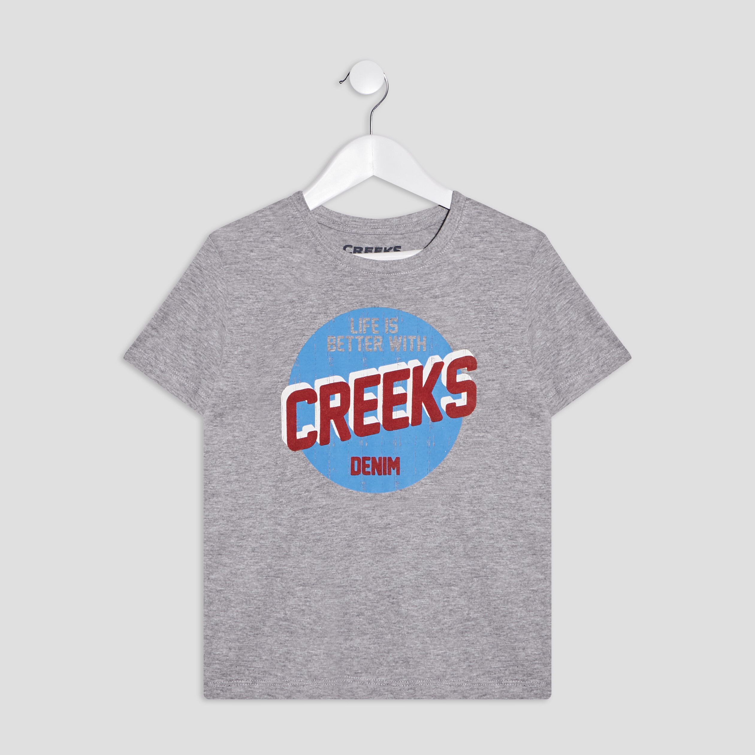 T-shirt manches courtes Creeks gris garçon | La Halle