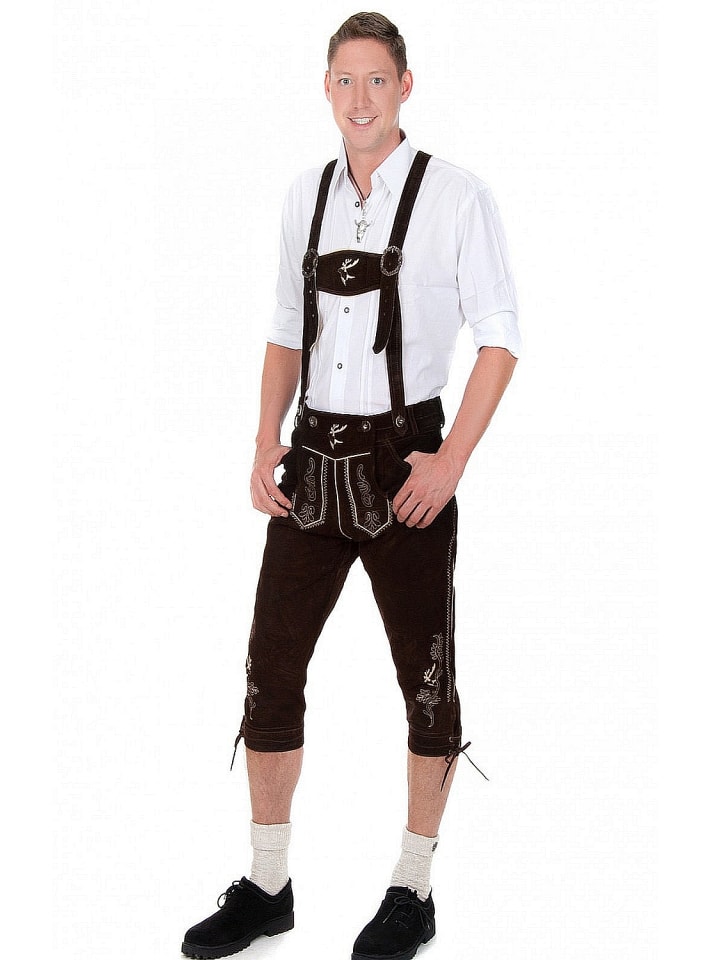 Edelnice Lederhose in dunkelbraun günstig kaufen