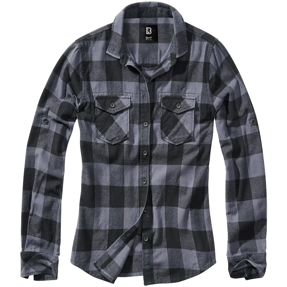 Girls Flanellhemd Amy schwarz-grau