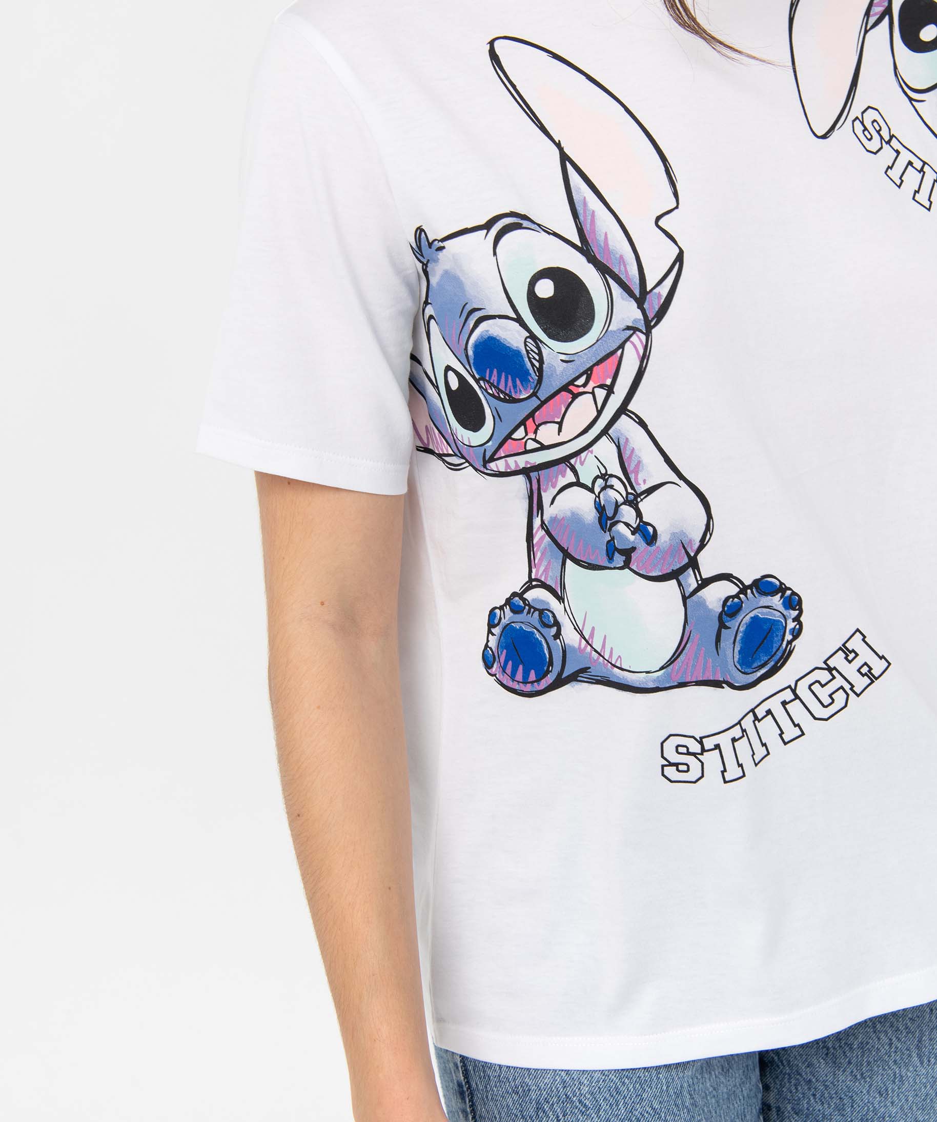 Tee-shirt femme avec motifs Stitch - DS blanc | GEMO