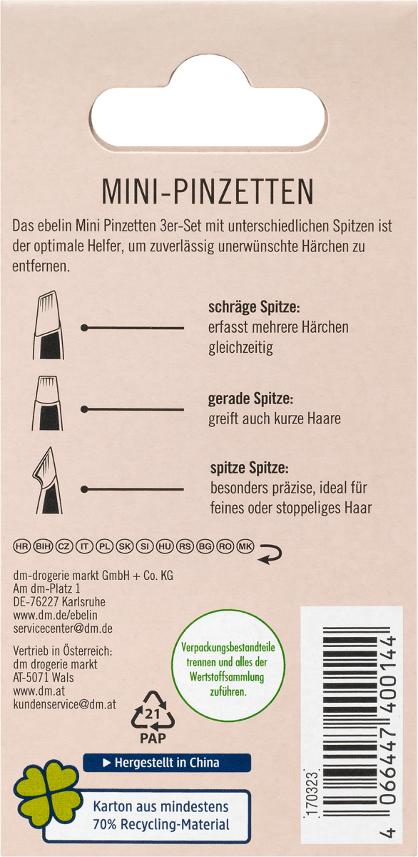 Mini-Pinzetten-Set, 3 St