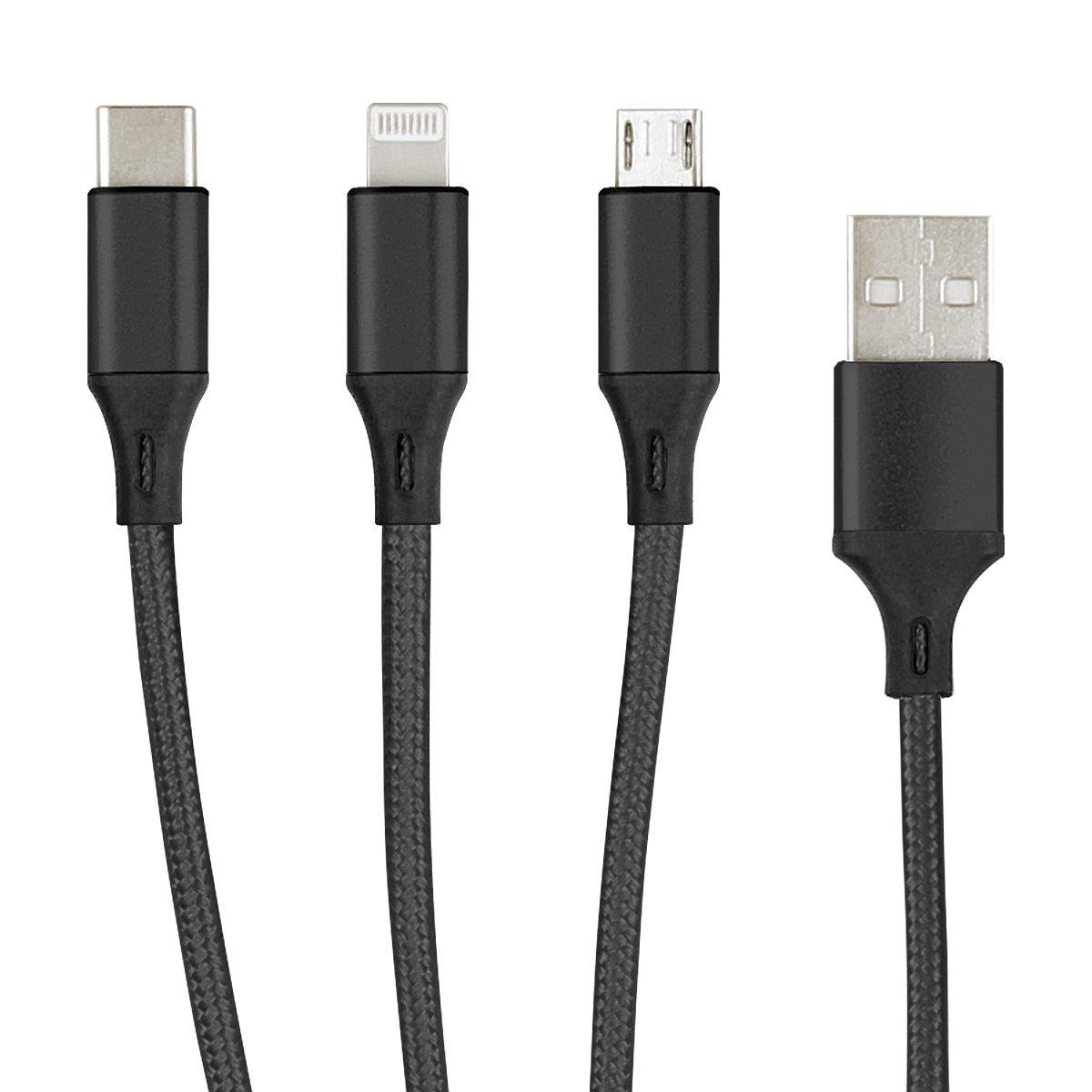 Fontastic 3in1 Essential Ladekabel TypC/8-PIN/Micro USB 1.2M