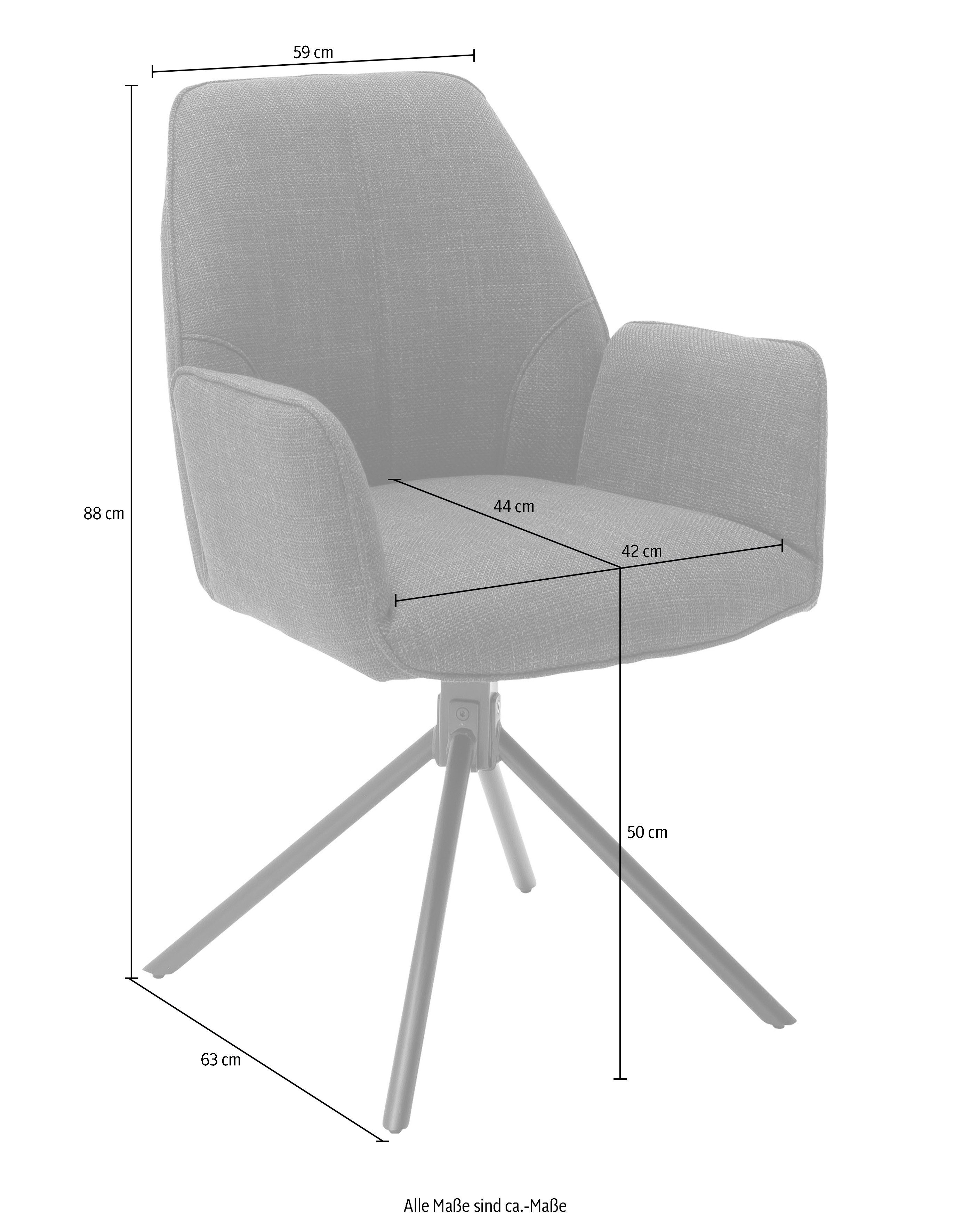 MCA furniture 4-Fußstuhl Pemba (Set, 2 St), 2er-Set, 180°drehabr mit Nivellierung, Stuhl belastbar bis 120 kg