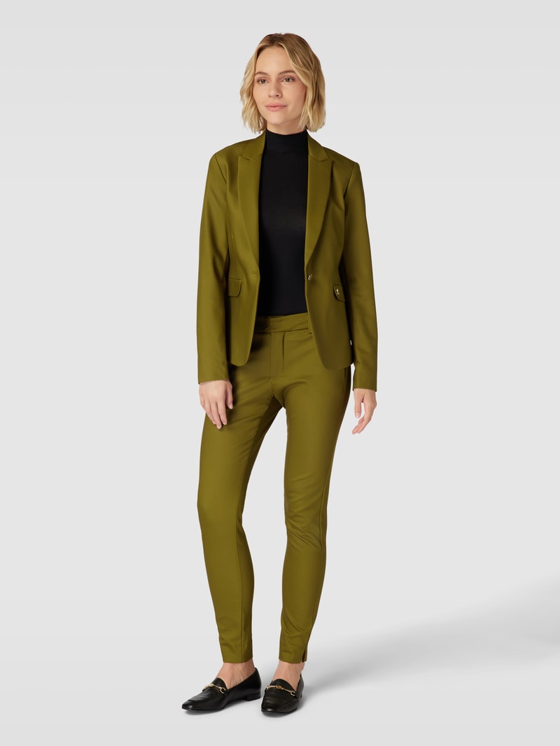 Stoffhose mit Label-Detail Modell 'Abbey' in schilf