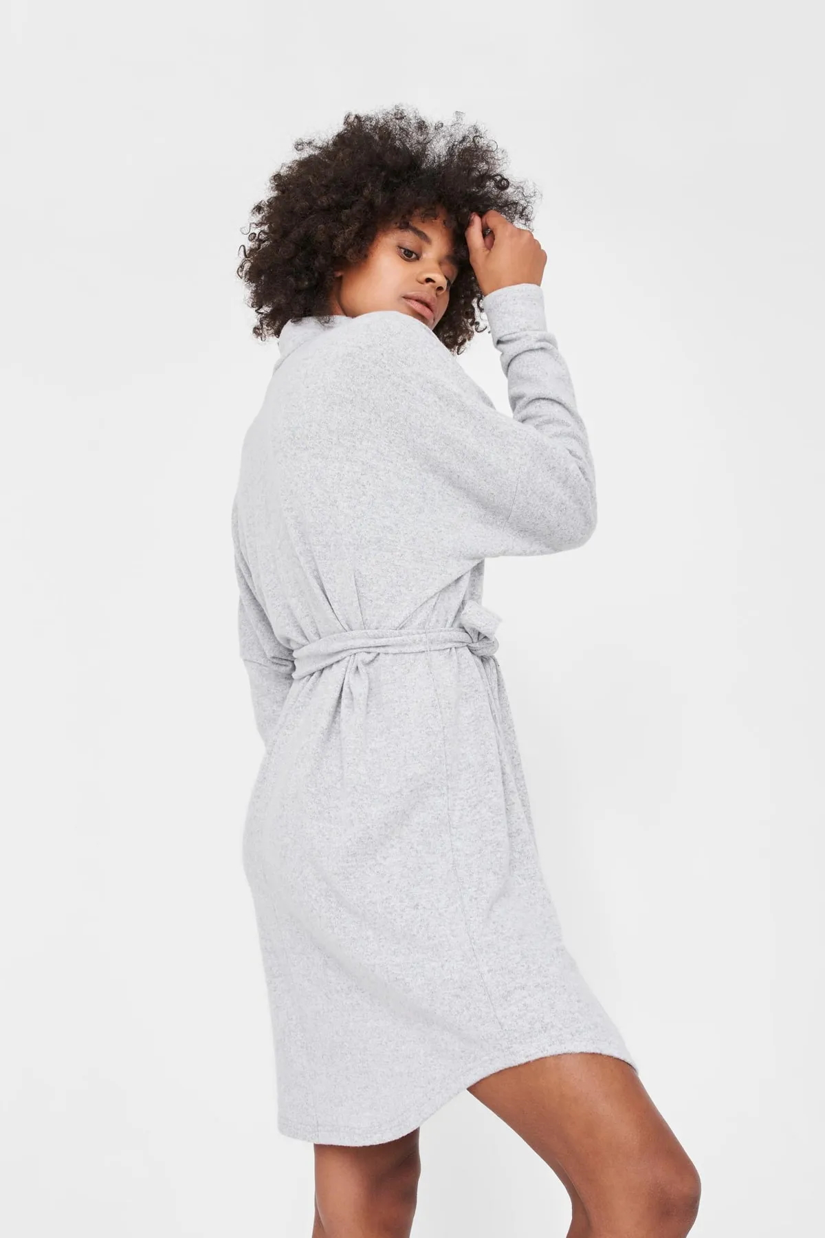 Noisy May  Hellgraues Melange-Kleid für Damen/Mädchen
