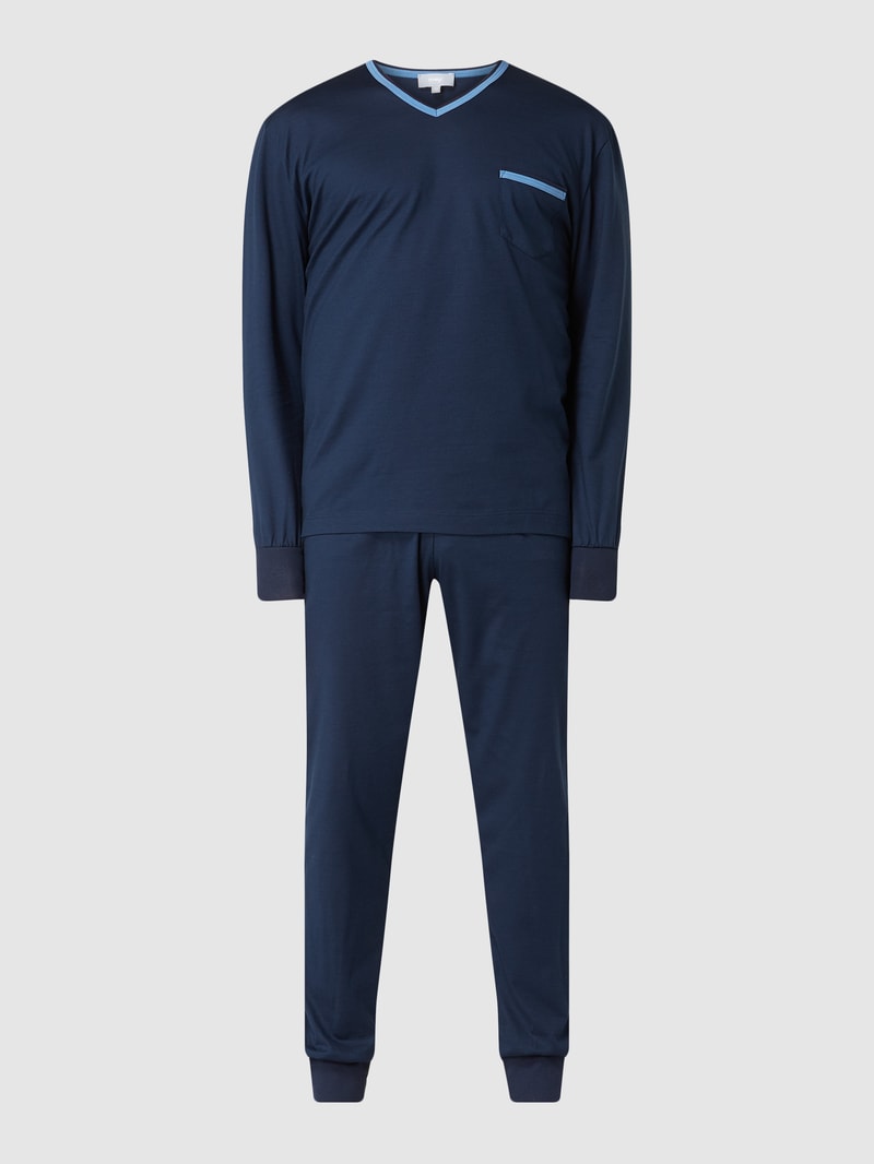 Regular Fit Pyjama aus Baumwolle in dunkelblau