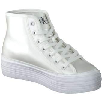 Calvin Klein Bold Vulc Flatf Mid Laceup in weiß
