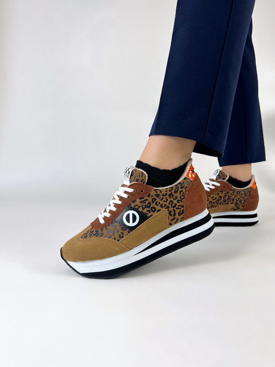 No Name  FLEX M JOGGER SUEDE LEO - Camel Marron