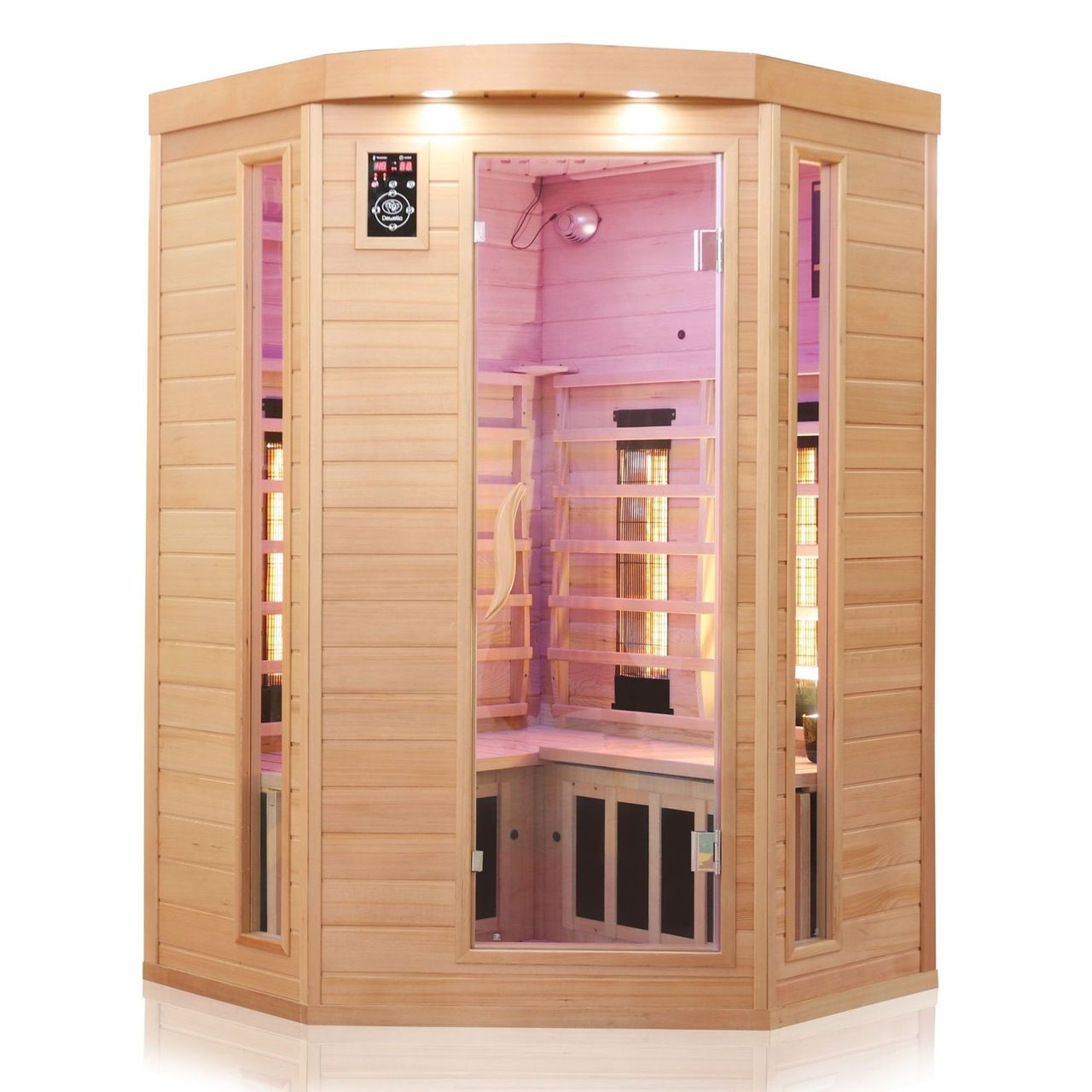 TroniTechnik Dewello® Infrarotkabine Infrarotsauna Wärmekabine LAKEFIELD 3 140cm x 140cm 5 Vollspektrumstrahler