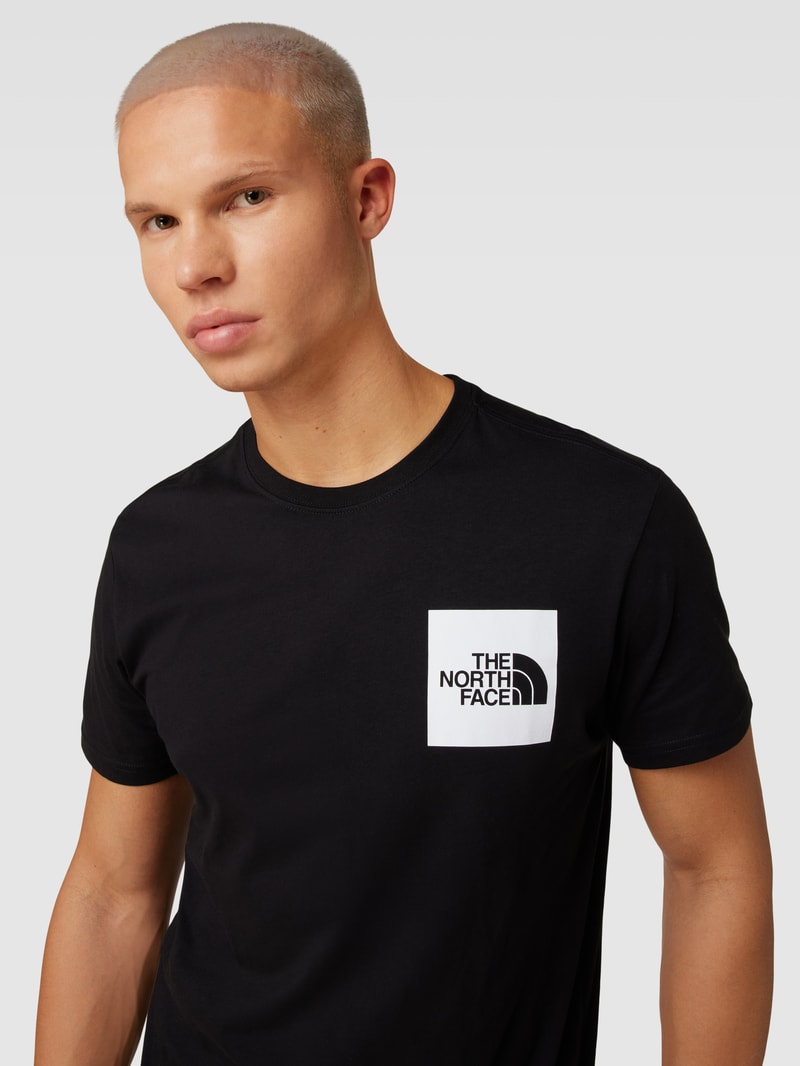 T-Shirt mit Label-Print Modell 'FINE' in schwarz