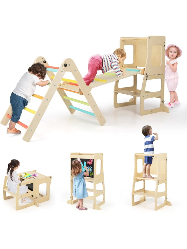 COSTWAY 7 in 1 Kletterdreieck mit Rutsche in Bunt günstig kaufen onesize