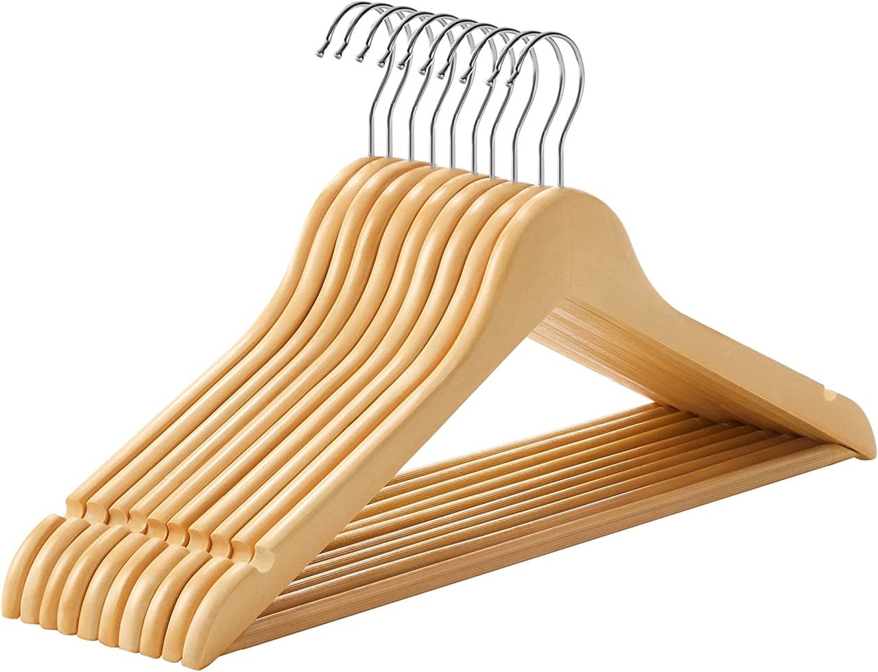 Songmics Hölzerner Aufhänger, 44.5x23x1.2cm, natürliche Farbe