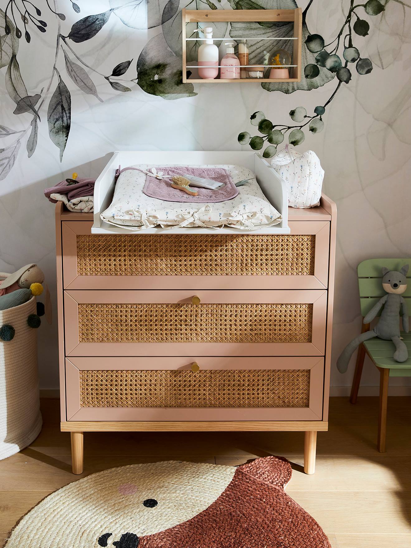 Plan à langer spécial commode 42 cm Alix blanc clair uni