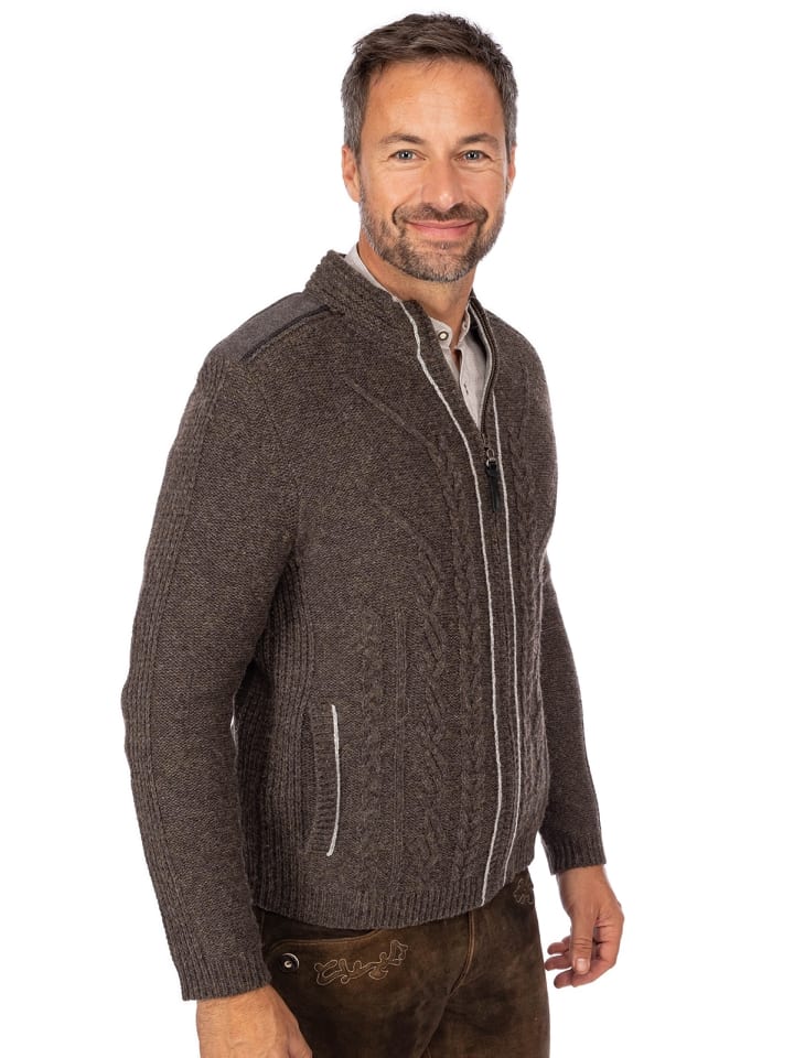 Spieth & Wensky Strickjacke WADIM in dunkelbraun günstig kaufen
