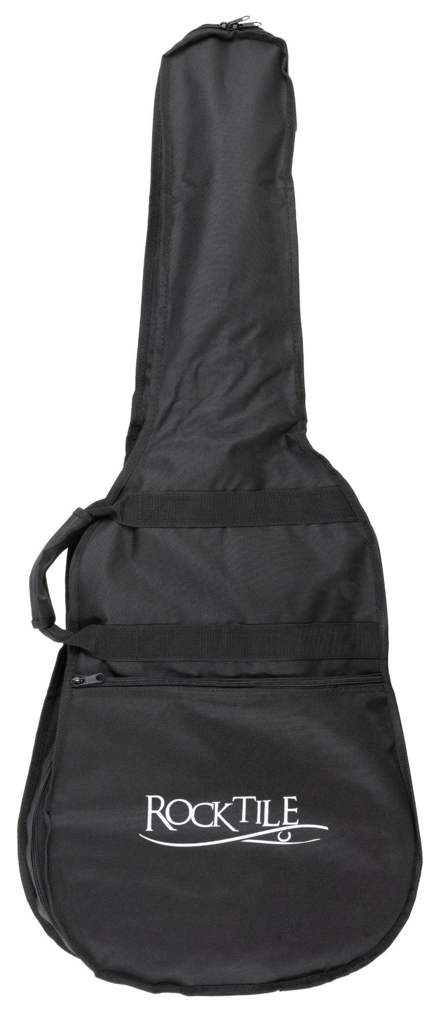 Rocktile Westerngitarre WSD-8CE-NT Slim Line Westerngitarren Set - Dreadnought Akustik Gitarre, Set inkl. Tasche, Ersatzsaiten, Gurt und Plektren
