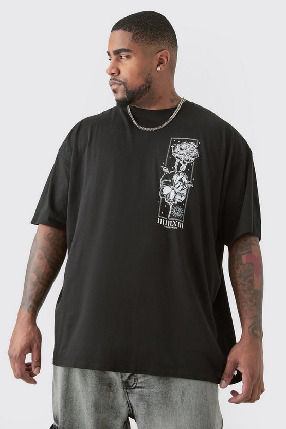 Plus florales Oversize T-Shirt