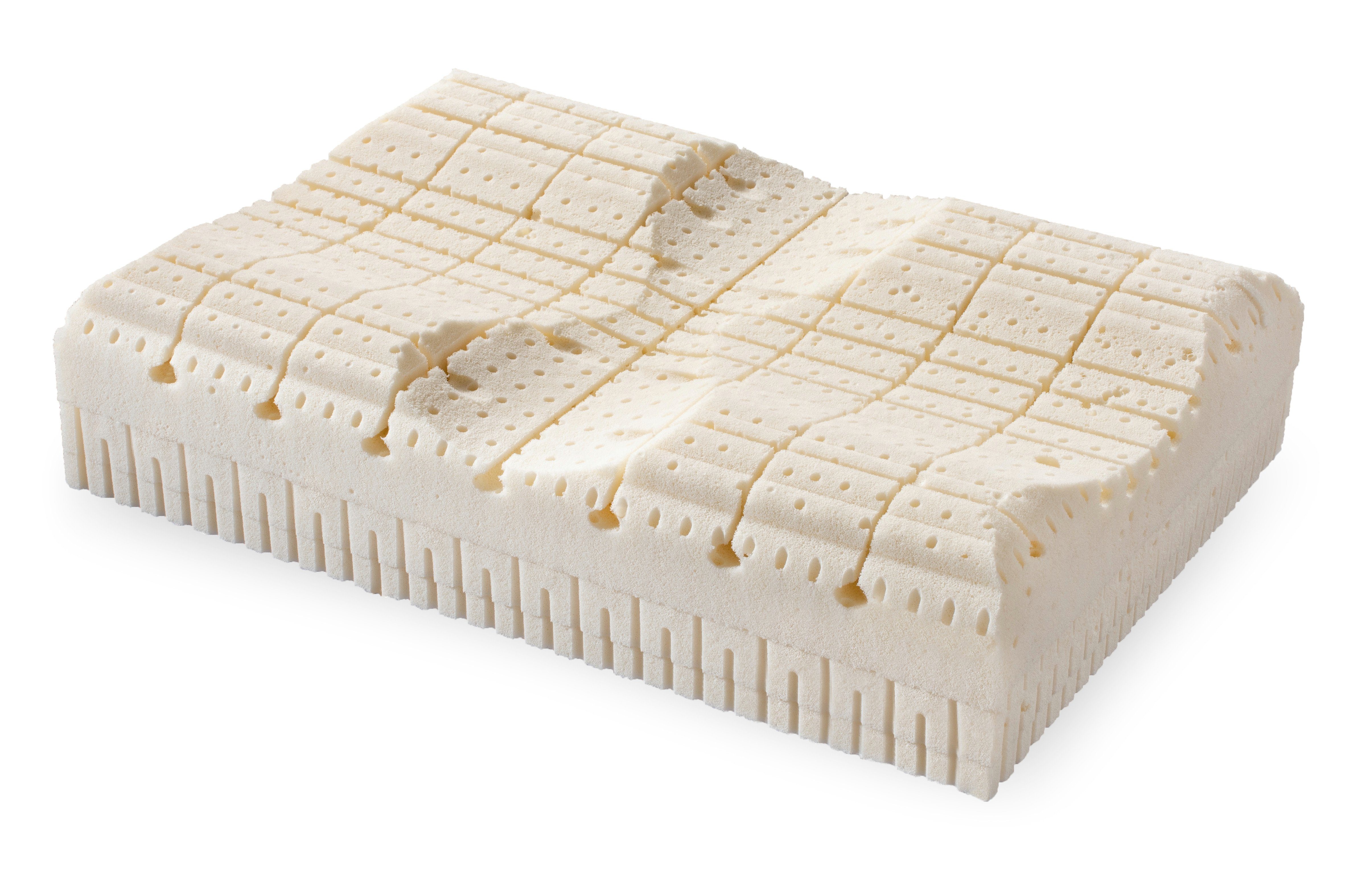 Nackenstützkissen Pro-Pil-O Latex Nackenstützkissen, Sanders Kauffmann, Füllung: Talalay-Stiftlatex, Seitenschläfer, Rückenschläfer, optimale Klimatisierung