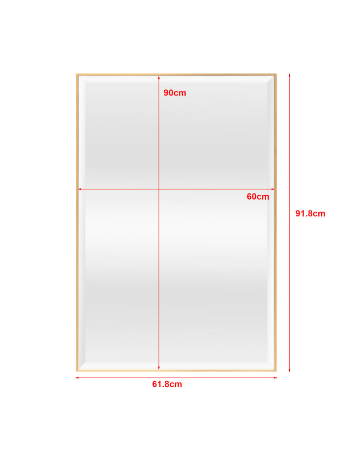 en.casa Wandspiegel Novoli in Gold (H)90cm (B)60cm günstig kaufen onesize