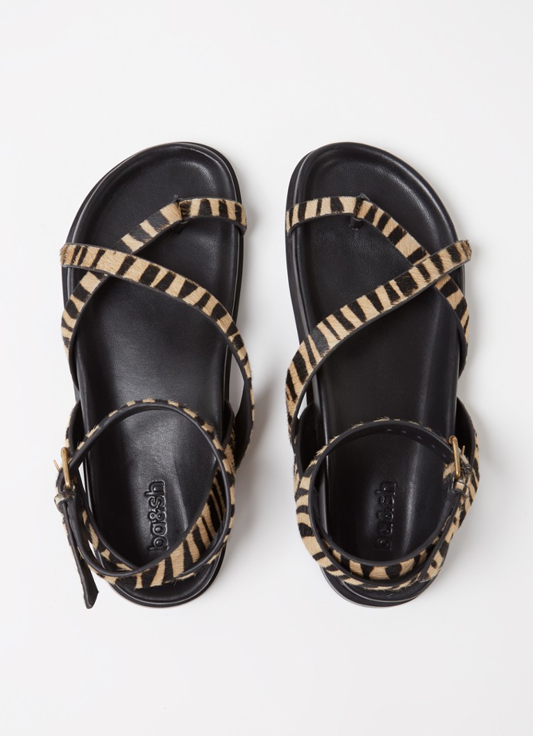 ba&sh Leather sandal with zebra print