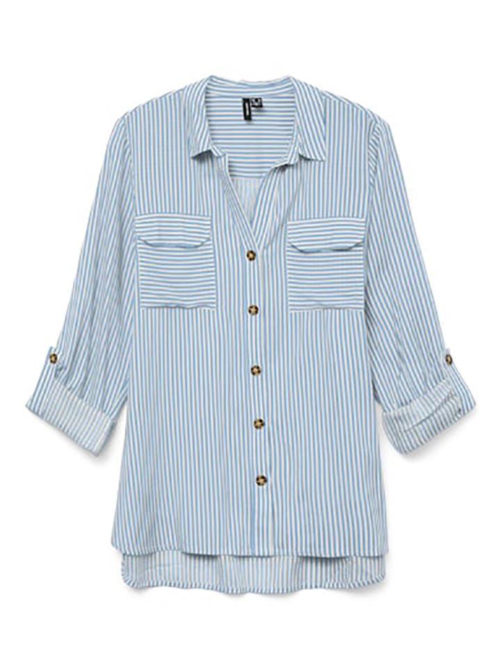 Vero Moda Hemd in Hellblau/ Weiß günstig kaufen