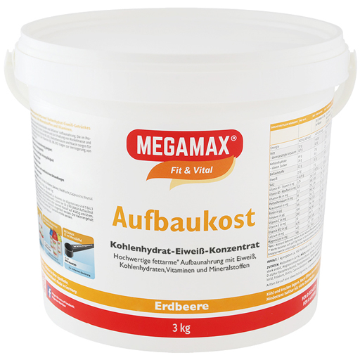 MEGAMAX Aufbaukost Erdbeere Pulver  3 kg  Pulver