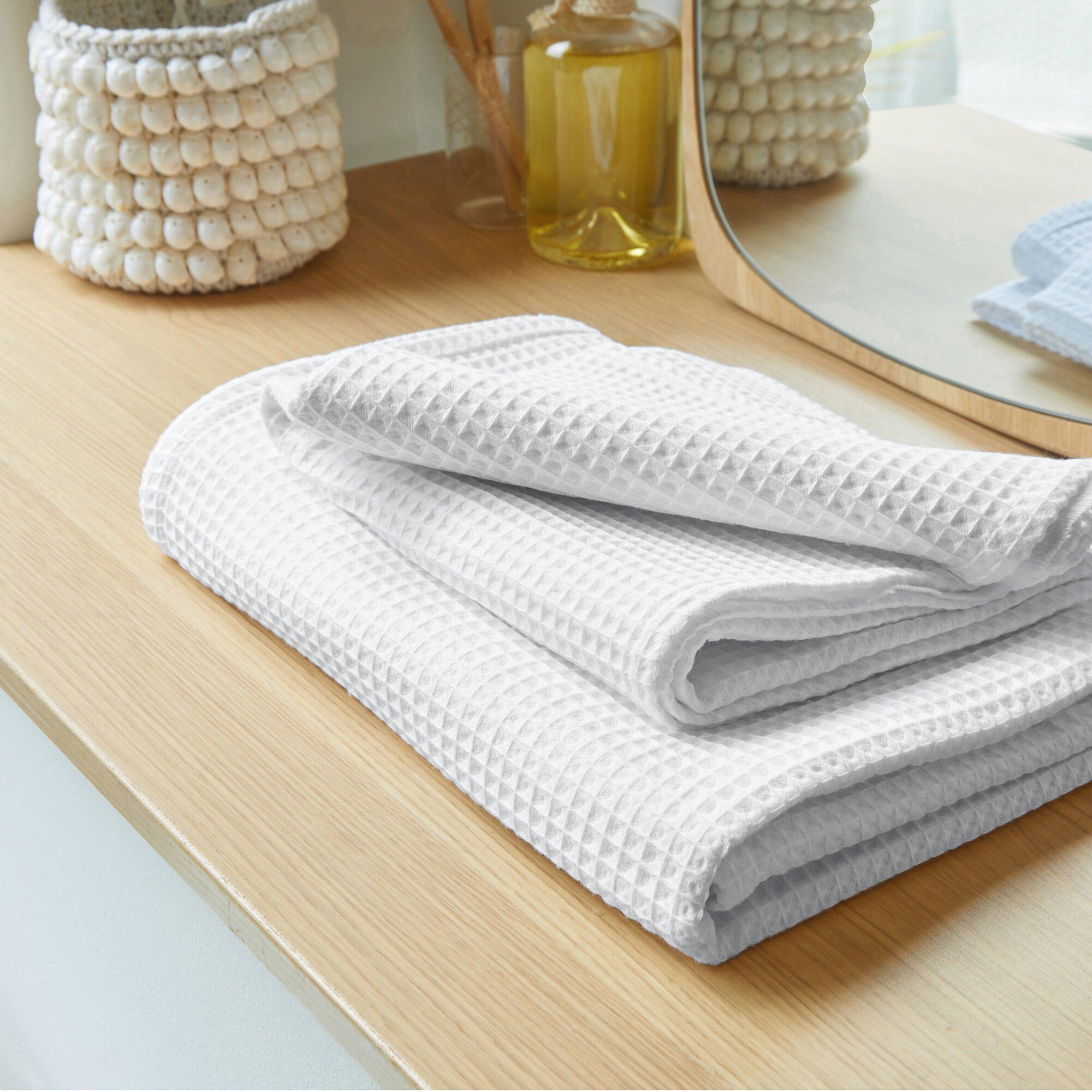 Serviette de bain nid d'abeille 320 g/m2