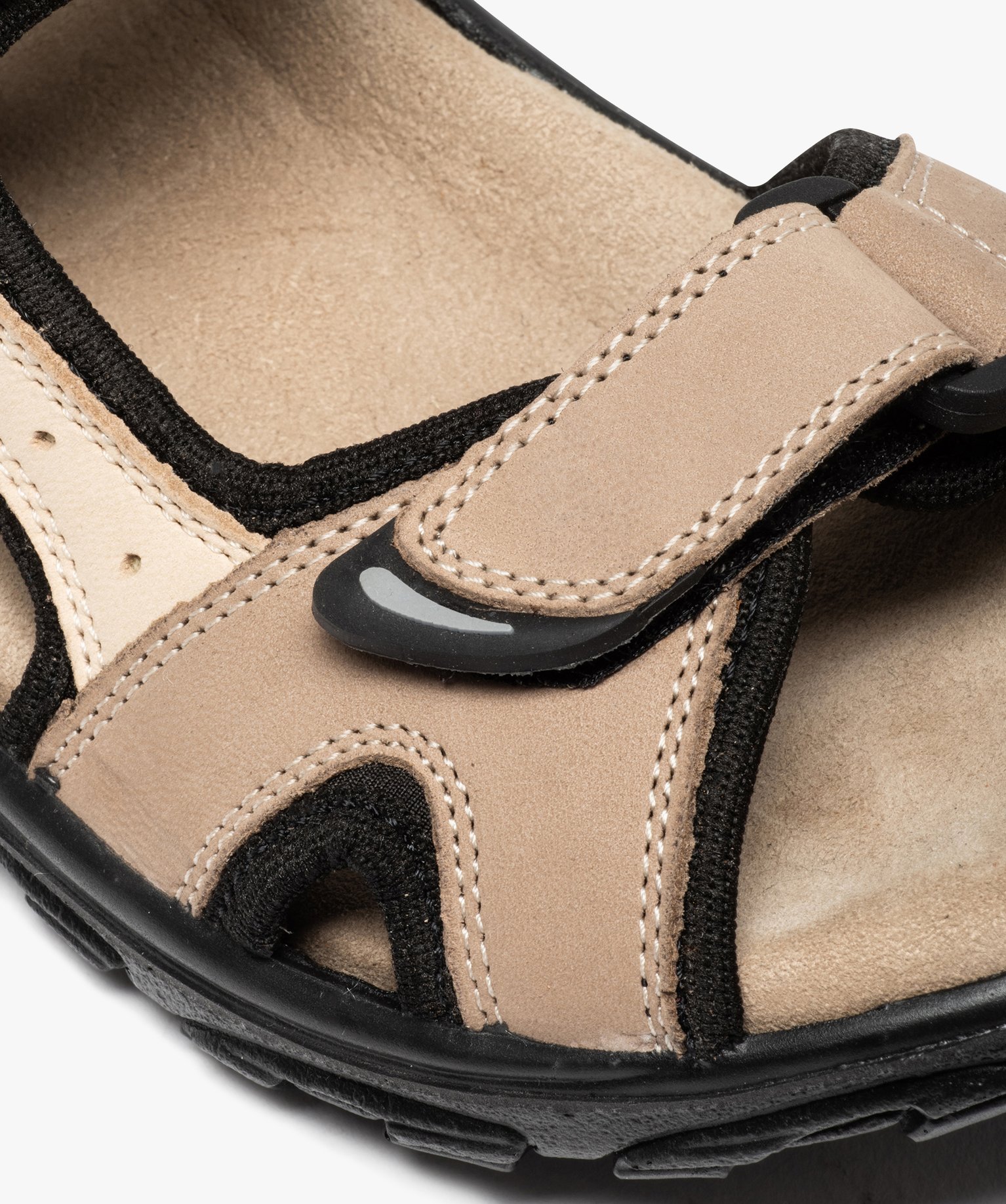 Sandales homme sport dessus cuir fermeture scratchs blanc | GEMO