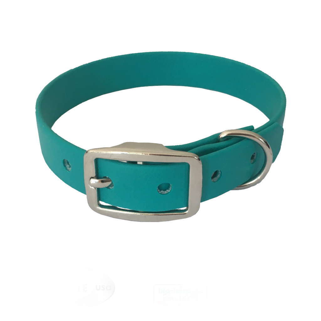 bio-leine Hundehalsbänder bio-leine 21-30cm HU Biothane Halsband türkis 40 cm, 50 cm