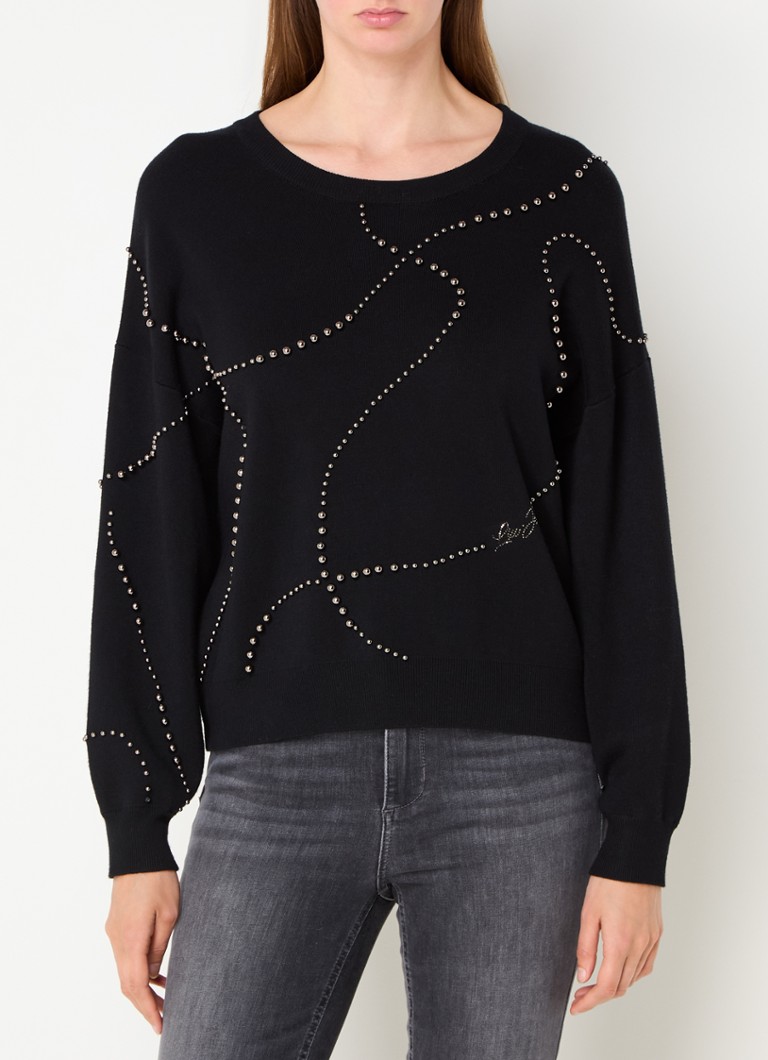 Liu Jo Fine-knit sweater with bead decoration