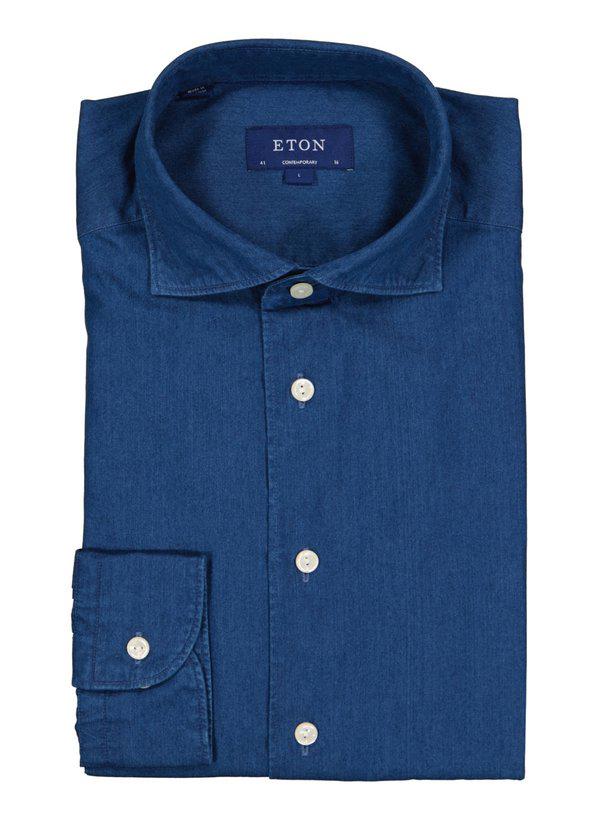 ETON, Hemd, Contemporary Fit, Baumwolle, dunkelblau