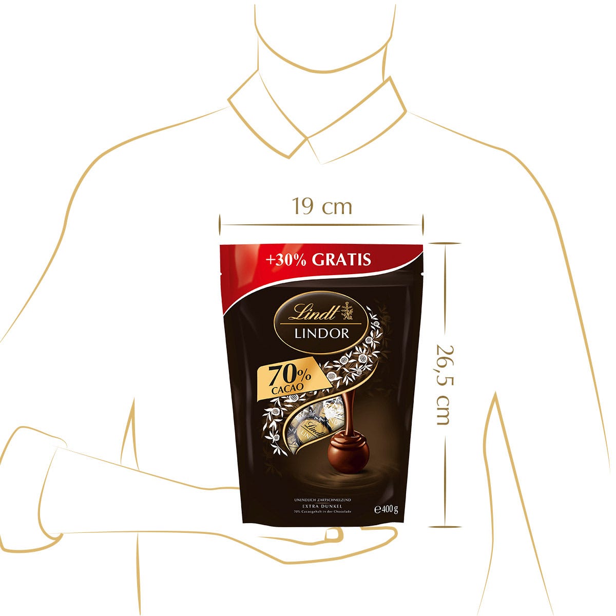 LINDOR XL Beutel 70% Dark, 400g