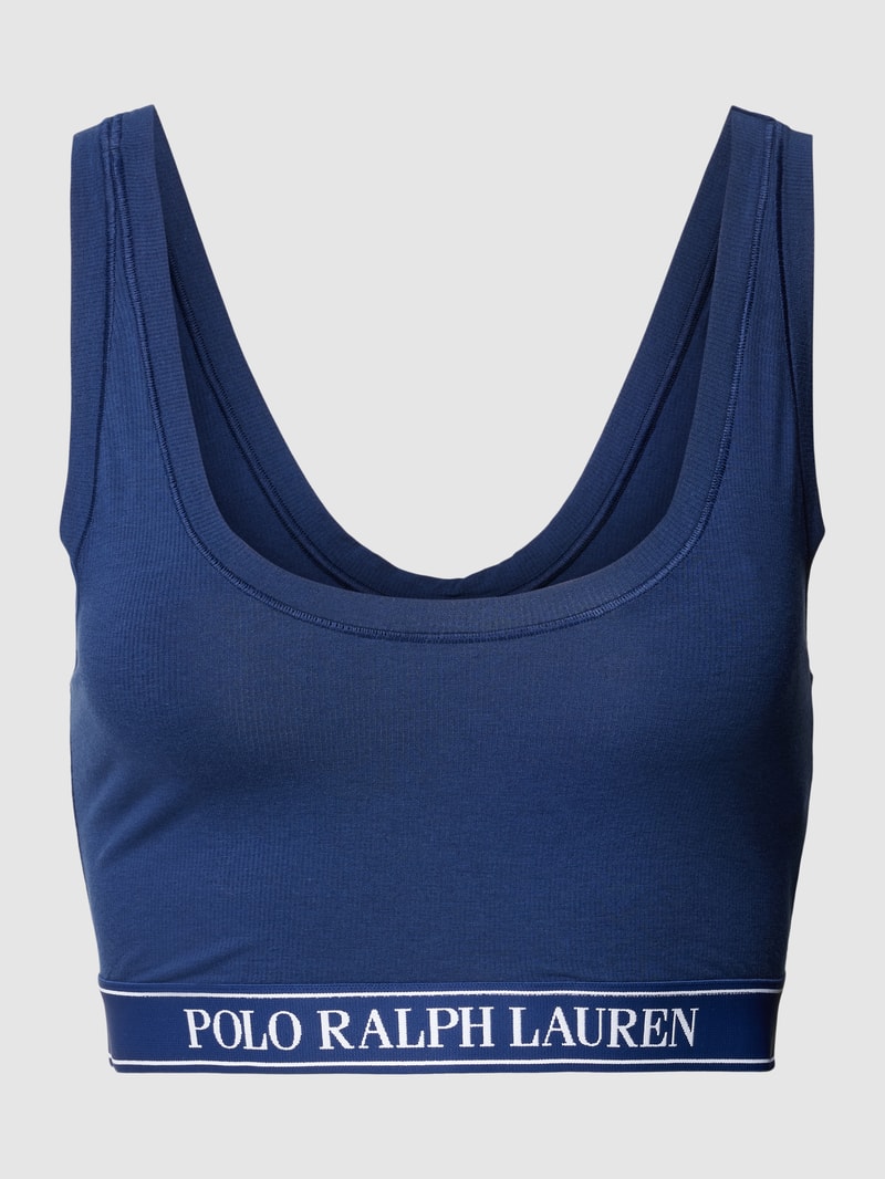 Bralette mit Label-Stitching in marineblau