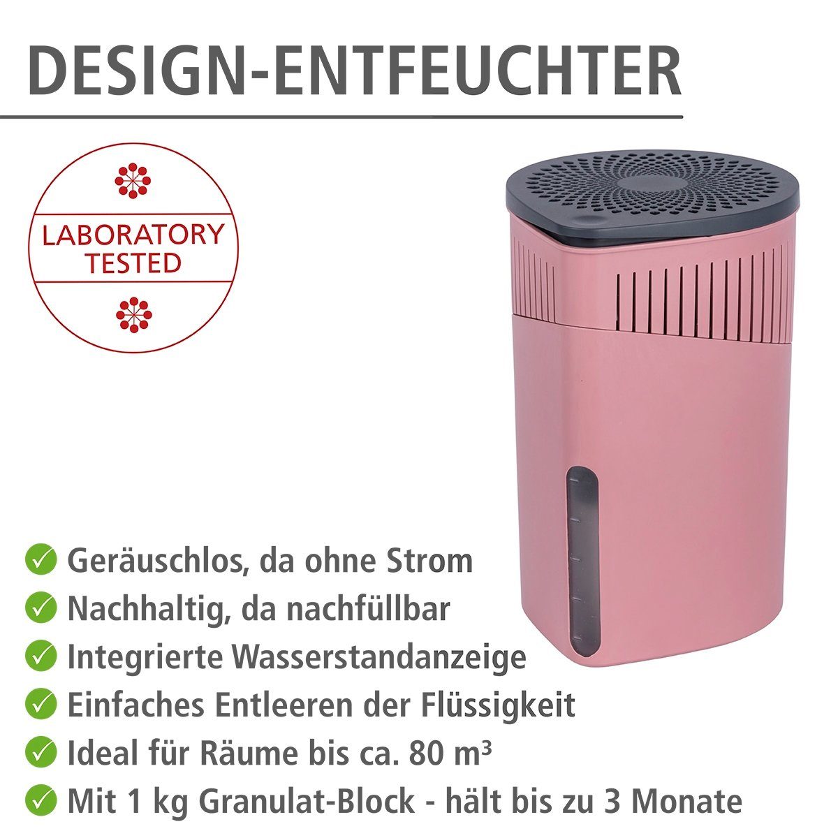 WENKO Luftentfeuchter Drop, für 80 m³ Räume, 1 x 1000 g