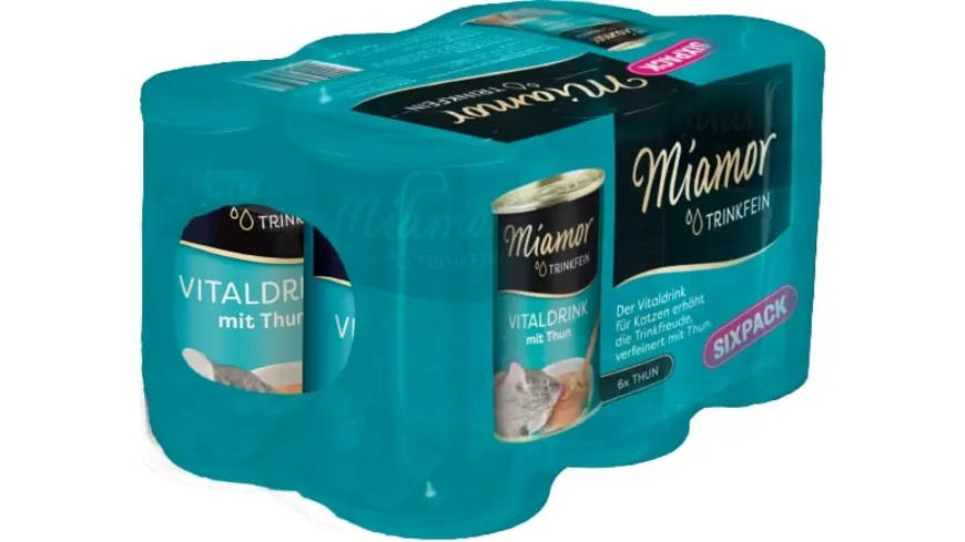 Miamor Katzensnack Trinkfein Vitaldrink mit Thun Sixpack 135 ml