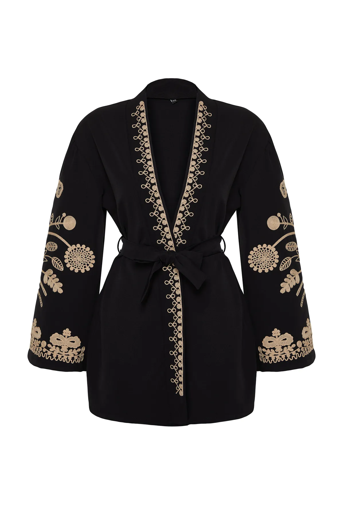 Trendyol Modest  Schwarze gewebte bestickte Mütze & Ferace & Kimono TCTSS24KF00018