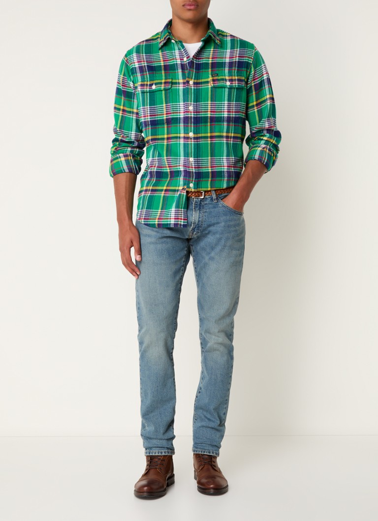 Sobretudo Ralph Lauren de corte regular com estampa xadrez e bolsos no peito.