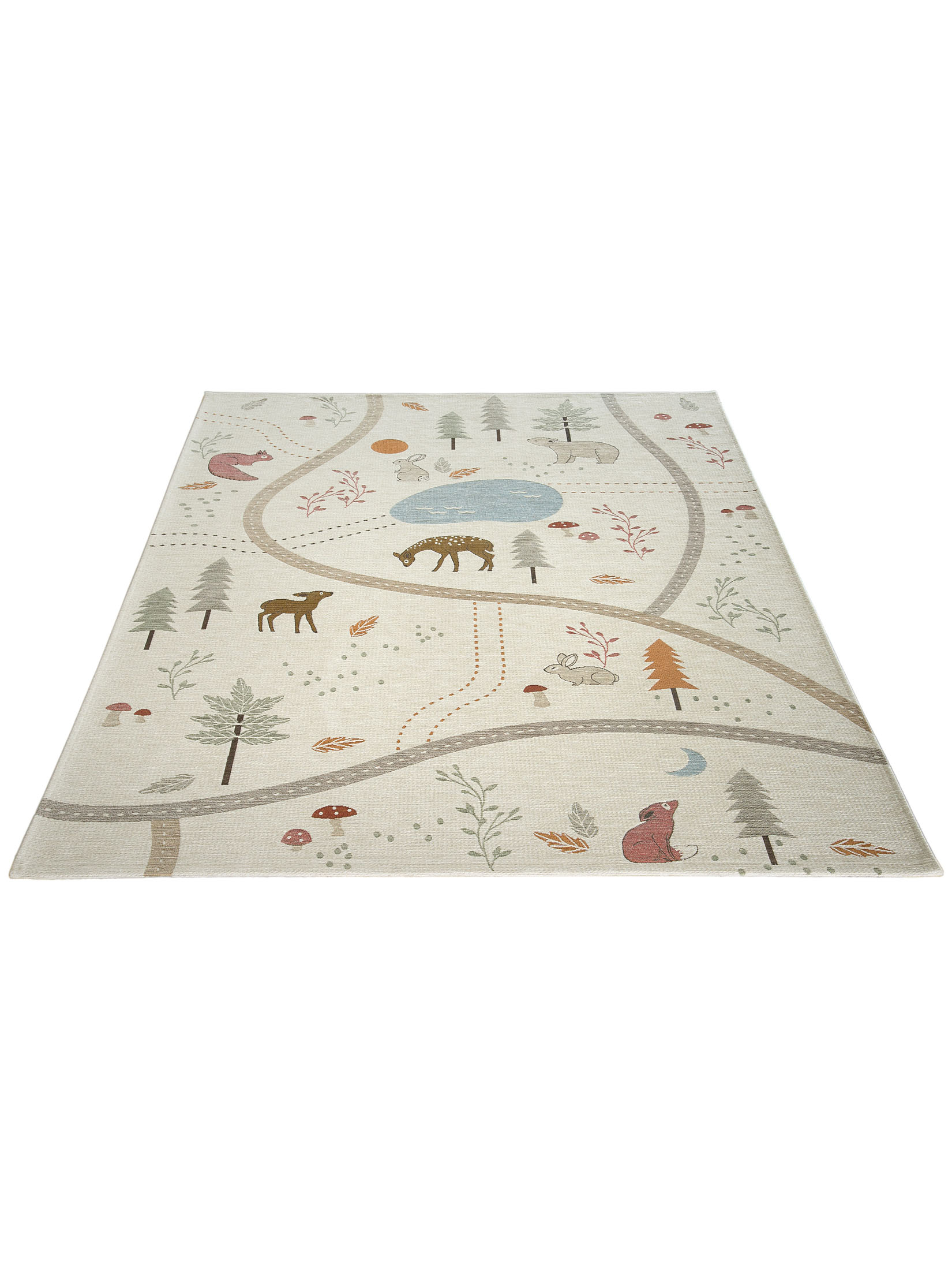 Happy Forest Kinder-Teppich, Ivory