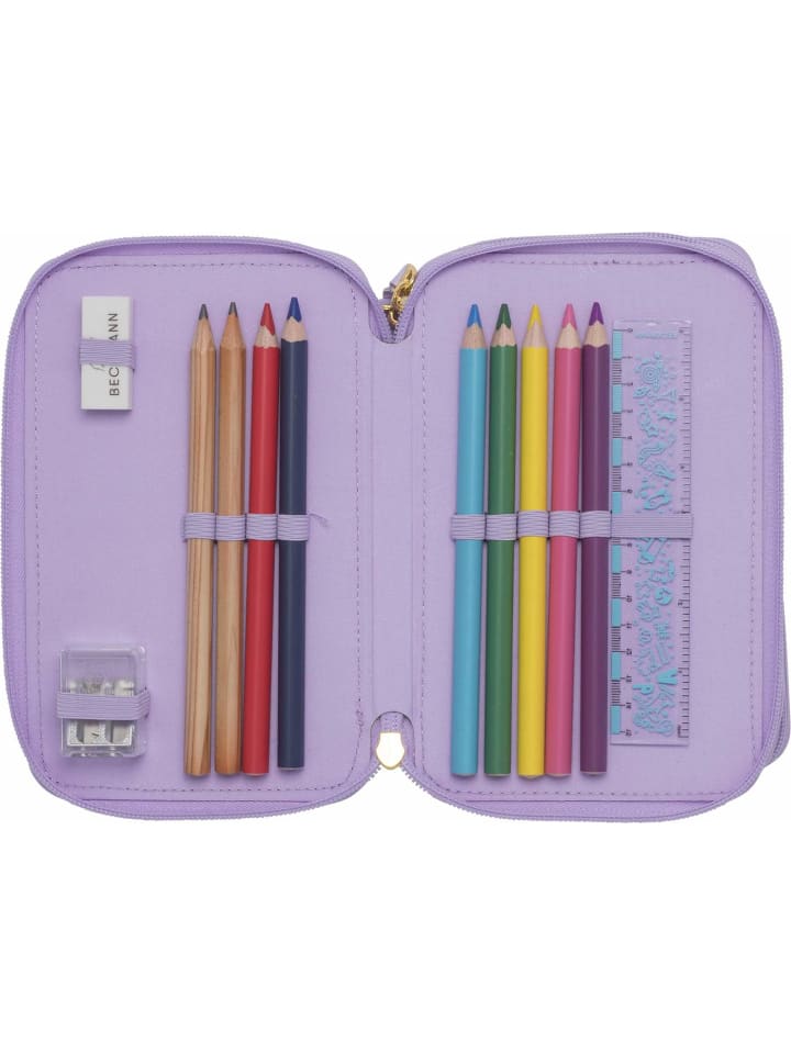 BECKMANN Beckmann 3-Fächrige Federmappe Unicorn Princess Purple günstig kaufen onesize