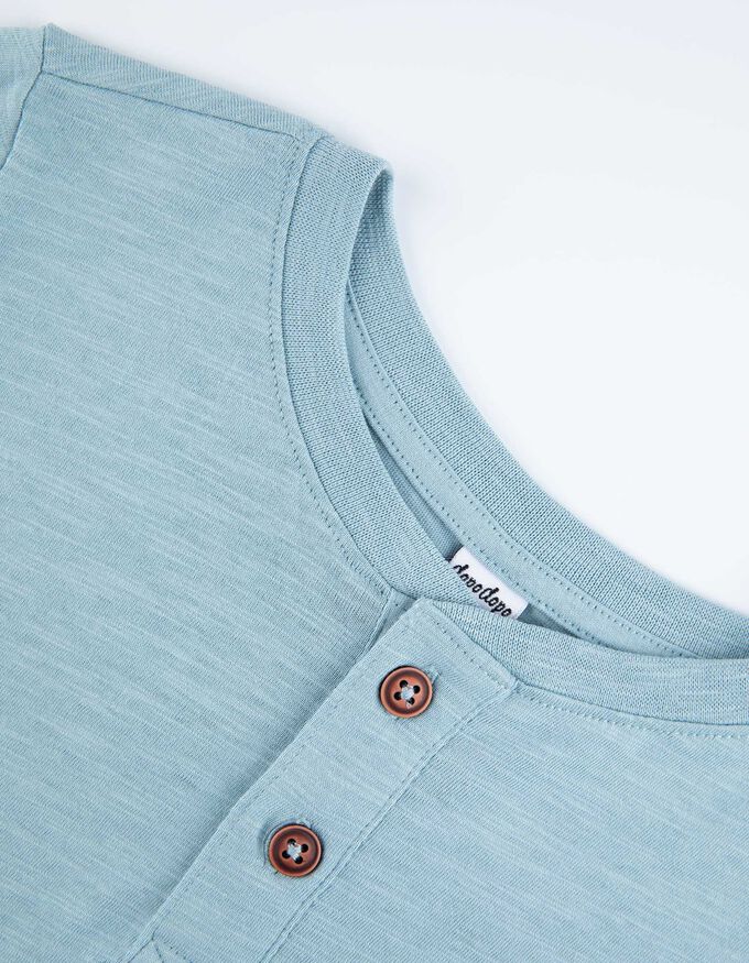 Langarmshirt - Henley-Ausschnitt