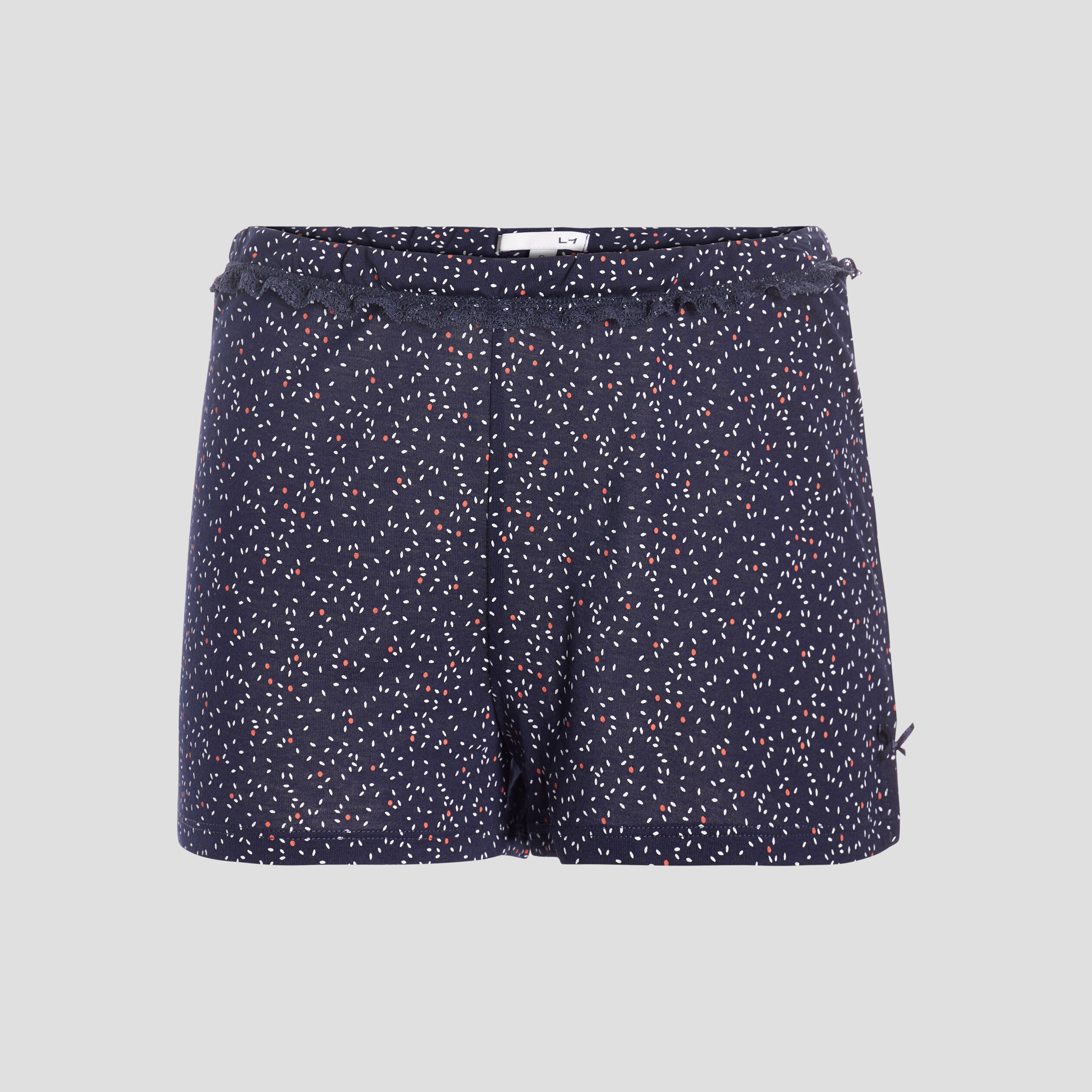 Bas de pyjama short liseré dentelle bleu marine femme | La Halle