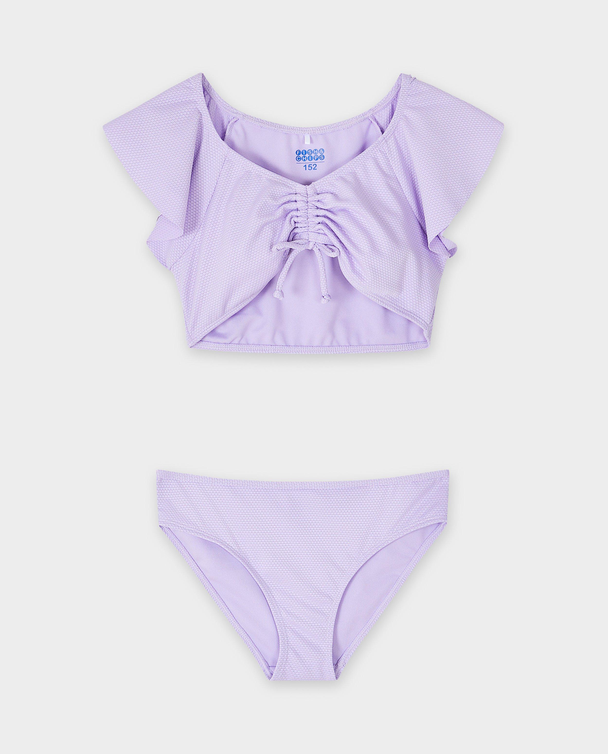 Fish & Chips bikini fodros ujjakkal, 134-170 lila